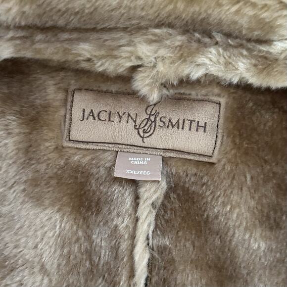 Faux Shearling Jaclyn Smith Vest XXL Suede Look Zip Front Fuzzy Soft Lined - Picture 5 of 13